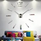 Новая мода 3D настенные часы акриловые зеркальные настенные часы с наклейками для самостоятельной сборки большой Размеры часы 
