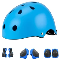 round kids mtb bike helmet kids sport accessory cycling helmet bicycle helmet knee wrist guard elbow pad set for child