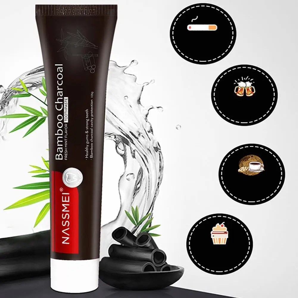 

105g Bamboo Charcoal Toothpaste Black Activated Carbon Anti-sensitive Gingival Anti-moth Prevent Tooth Bleeding Soreness Pa U8P7