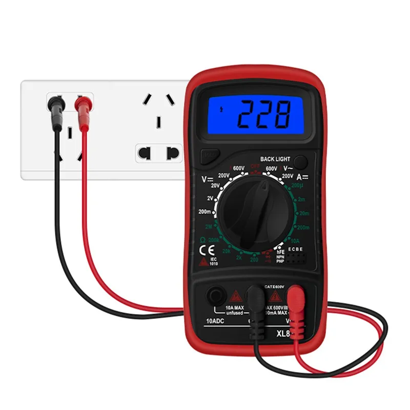 XL830L red 1 шт. A830L ЖК-цифровой мультиметр AC DC напряжение диод Freguency мультитестер ток световой дисплей с функцией зуммера - Цвет: XL830L red
