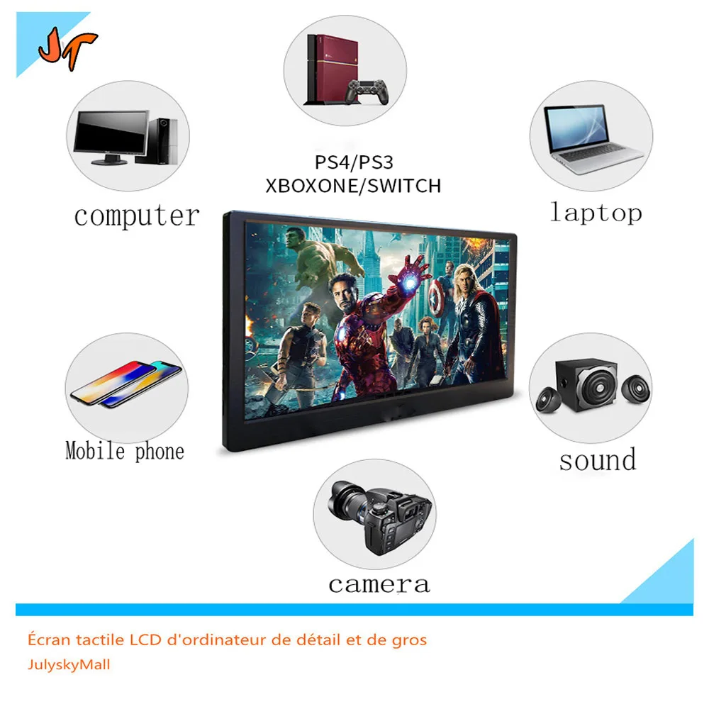 15 6 дюймовый портативный монитор типа 1080P HDMI дисплей для каждого PS4 XBOX Switch PC Samsung S8