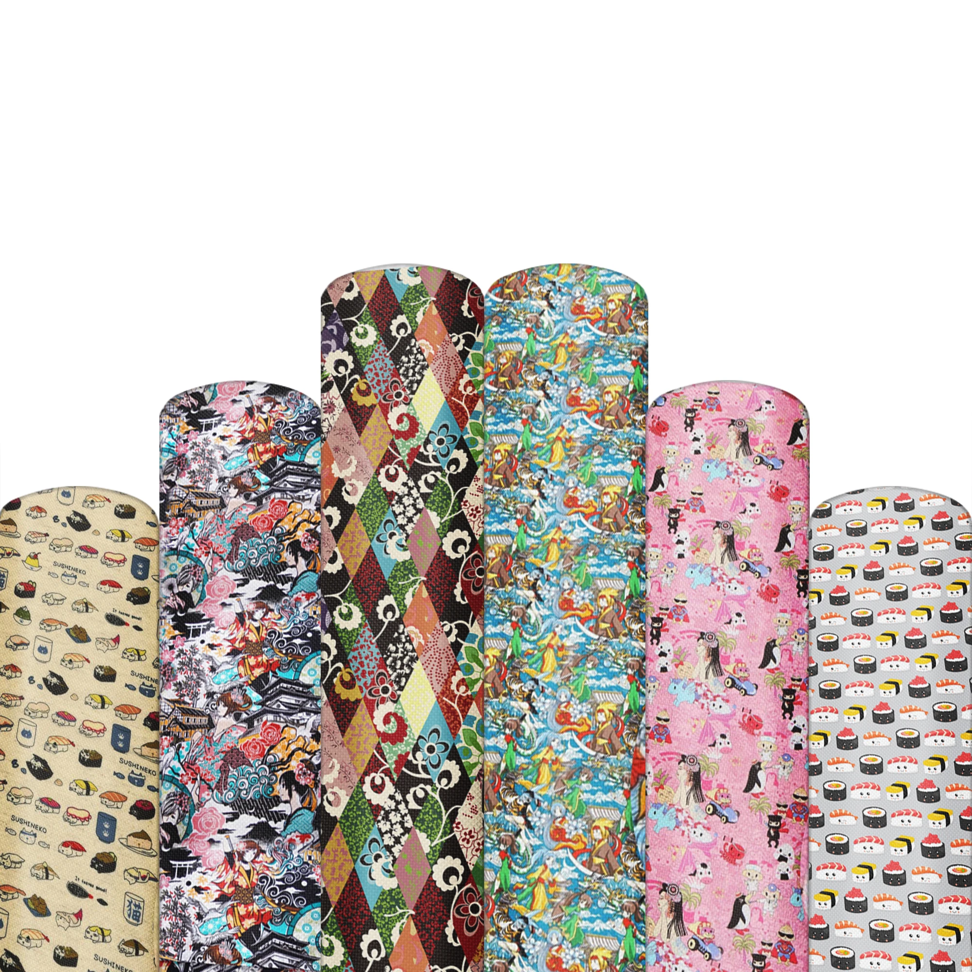 

Листы из искусственной кожи формата А4 с японской серией, 20 х34 см