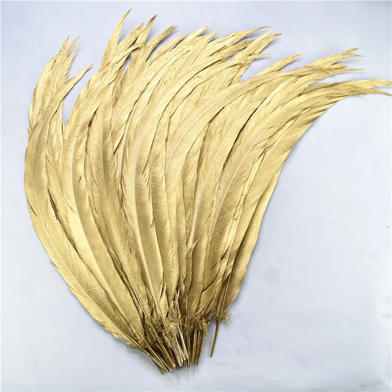 

100Pcs/Lot Dipped Dye Gold Silver Pheasant Tail Feathers 25-80cm/10-32" Pheasant Feather for Crafts Wedding Feathers Decoration
