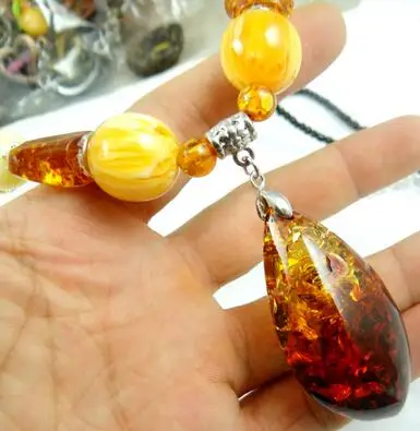 Ожерелье с капельками золотистого мёда колье натуральными драгоценными