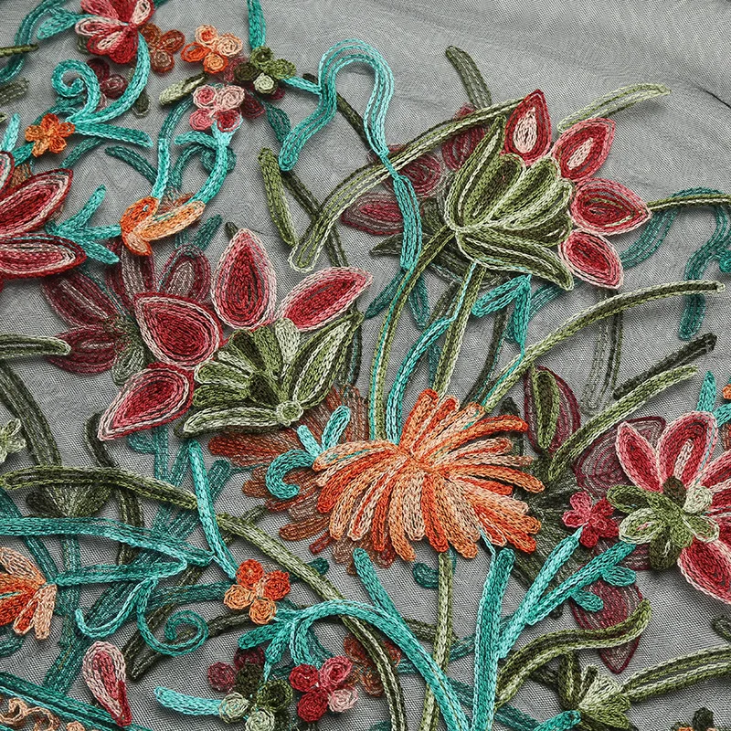 

Women See Through Blouse Transparent Mesh Floral Embroidered Half Sleeves Sheer 3XL 5XL Plus Size shirts female tunic Tops Black