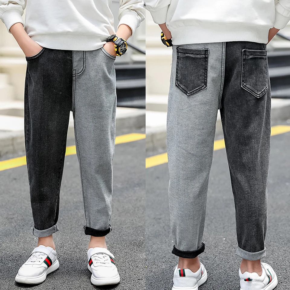 Брюки для мальчиков 2 цвета теплые хлопковые джинсы детей ясельного возраста на