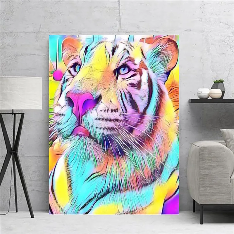 

Wall Art Canvas Prints Colourful Tiger Poster Pictures For Home Design Poster Decorative Canvas Art Tuinposter Tableau Mural