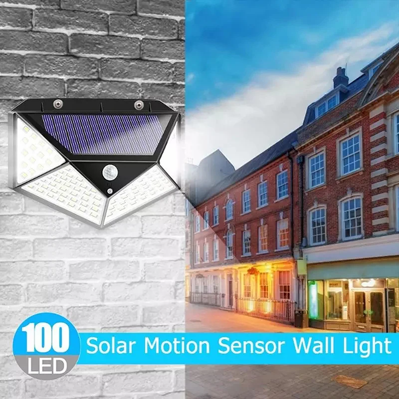 

1PC Waterproof Solar Light 100 LED Outdoor Solar Lamp PIR Motion Sensor Wall Light Garden Street Lamp