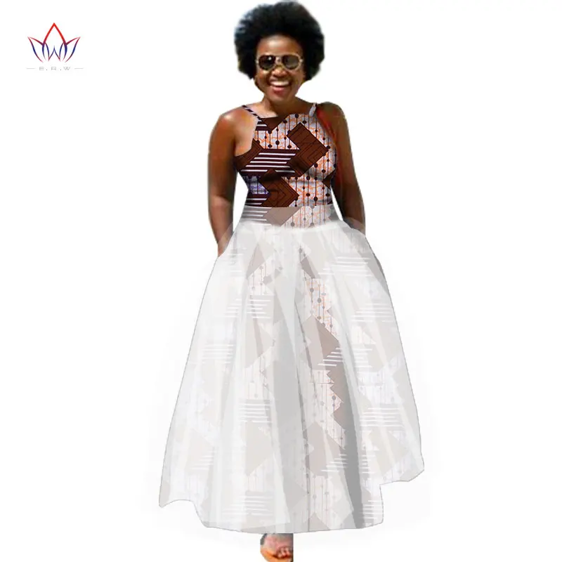 Plus Size Summer Dresses Women 2020 Traditional African Fashion Clothing Africa Wax Dashiki Long Cotton Maxi Dress 7xl WY1440