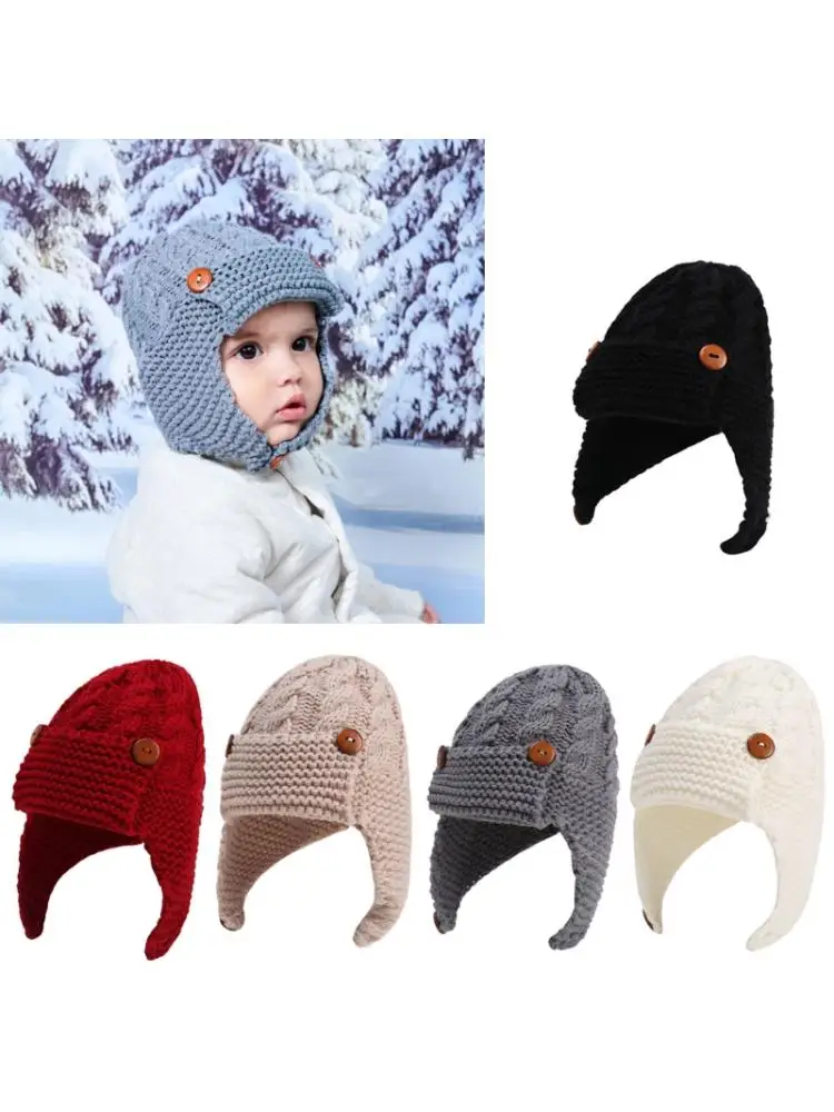 

Cute Baby Toddler Hat Winter Warm Caps Knitted Newborn Hats Infant Girls Beanies Bonnet Toddler Accessories