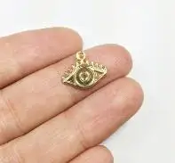 gold Eruifa 20 шт 14*9 мм Красивые Мини-Глаза Подвески из цинкового сплава ожерелье, серьги браслет ювелирные изделия DIY ручной работы 2 цвета - Окраска металла: gold