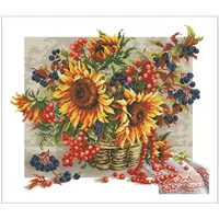 sunflower berry flower basket counted cross stitch 11ct 14ct 18ct 25c t28ct cross stitch kits embroidery needlework sets