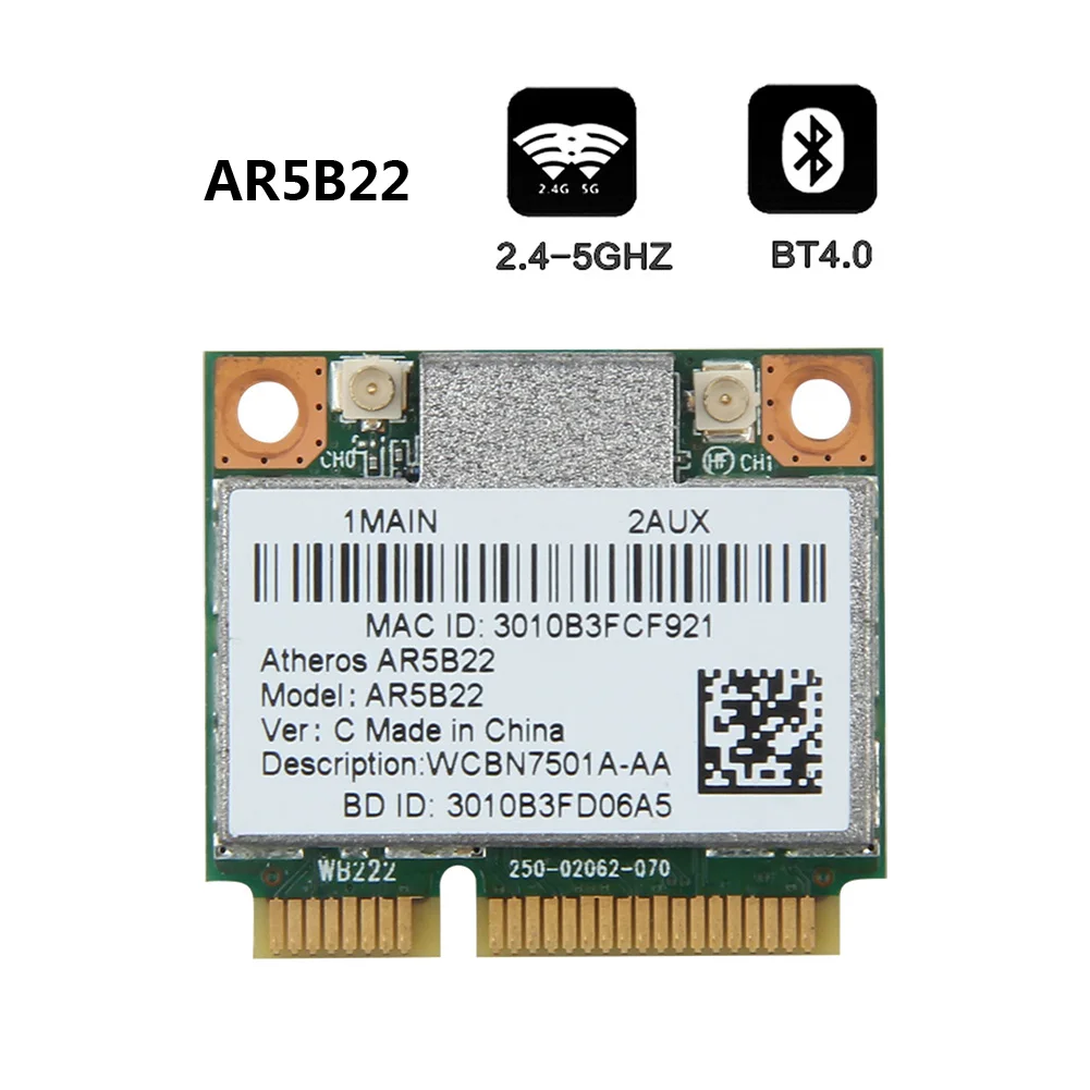 Двухдиапазонная беспроводная сетевая карта Atheros AR9462 AR5B22 Mini PCI-E 802.11N | Компьютеры и