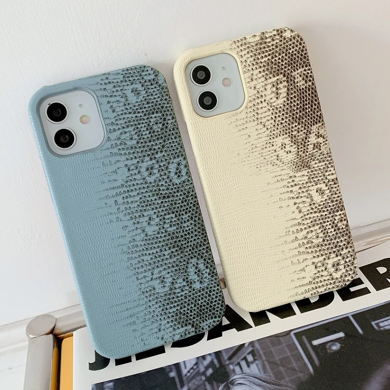 

Милый кожаный жесткий чехол для iPhone 13 12 Pro Max Mini 13pro 12pro, чехлы для телефонов, роскошная ящерица, задняя крышка, корпус, аксессуары, белый