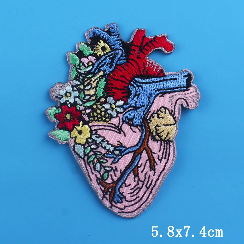 

Skull Heart Iron On Embroidered Patches On Clothes Hippie Punk Biker Patch Rock Badge Stripes On Jacktes Patches For Clothing