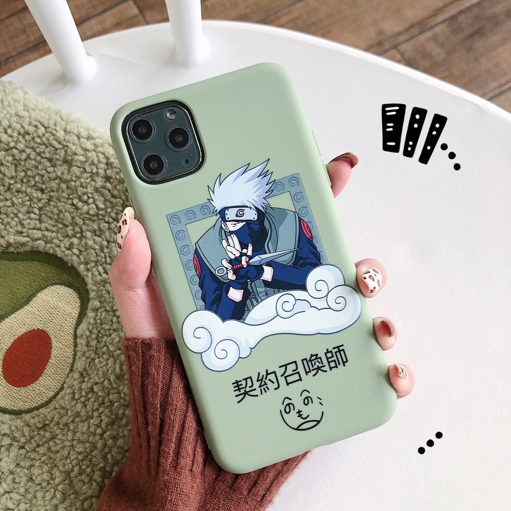 Чехол из ТПУ с рисунком аниме Наруто Какаши для iPhone 11 6s 7plus 8plus x xr xsmax candy мягкий