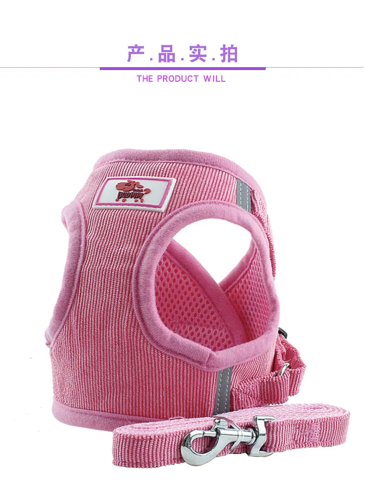 

New style pet chest harness vest type reflective dog leashes small dog rope ease the burden design pet products wholesale
