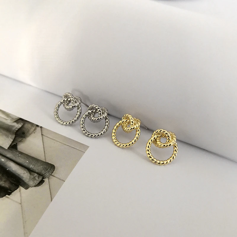 Peri'sBox Gold Twisted Hoop Earrings Elegant Rope with Double Small Hoops Triple Circle Minimalist for Women | Украшения и