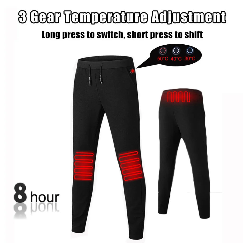 Electric Heated Pants Men Women Trousers Usb Layer Elastic 3 Heating Warm Insulated Heatedunderwear For Camping Hiking |