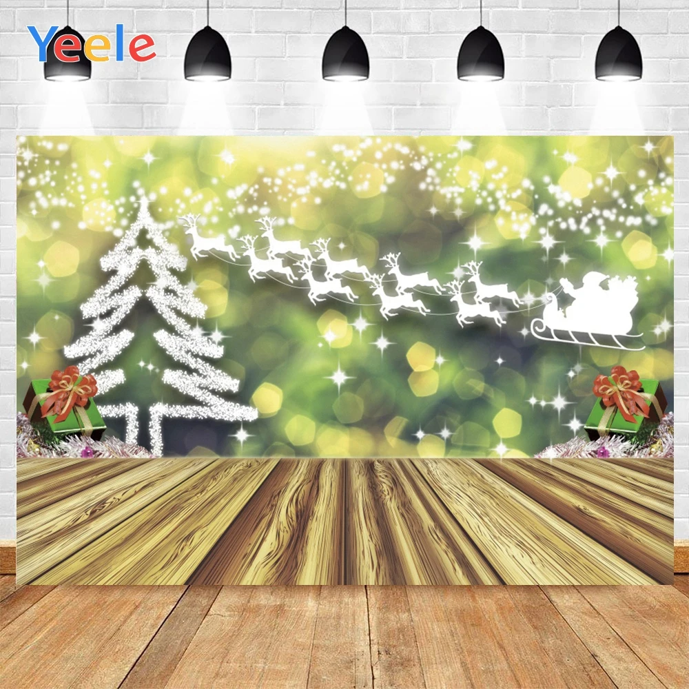 Фон для фотосъемки Yeele с изображением рождественских мультяшных деревьев белых