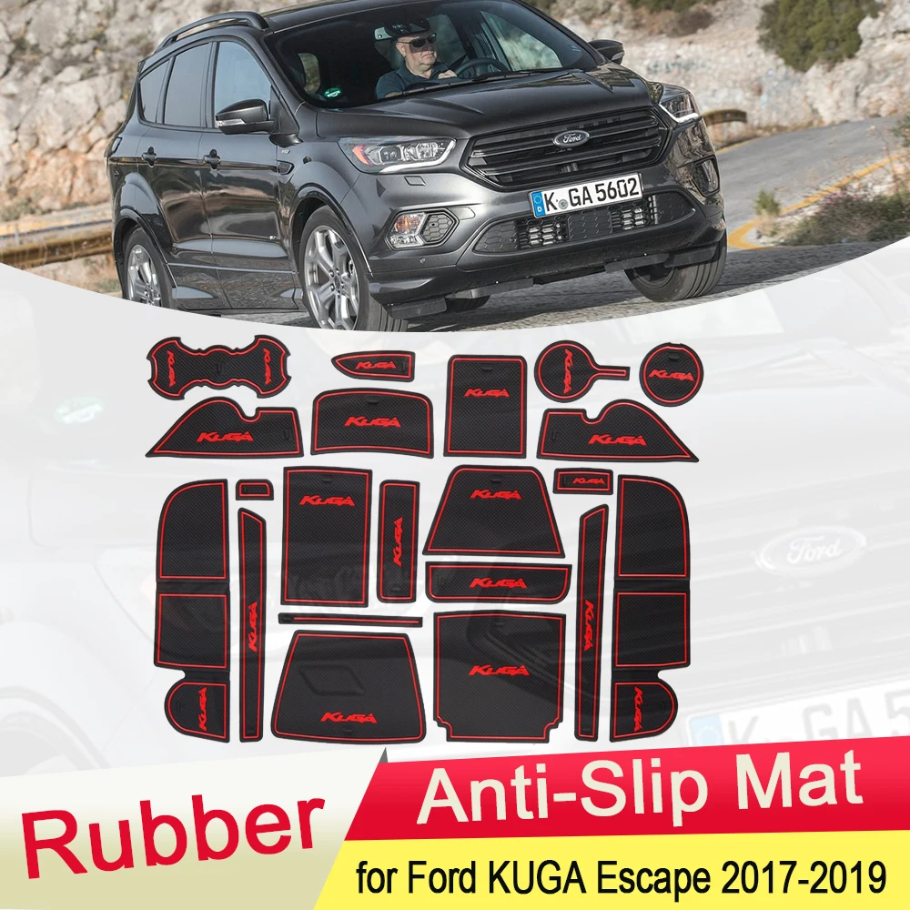 Для Ford KUGA Escape MK2 Facelift C520 2017 2018 2019 резиновый противоскользящий коврик для двери Groove