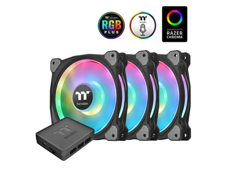 Вентилятор шасси Thermaltake Riing Duo 12 светодиодный RGB (12 см/12 в 4pin/16 8 млн цветов/двойная