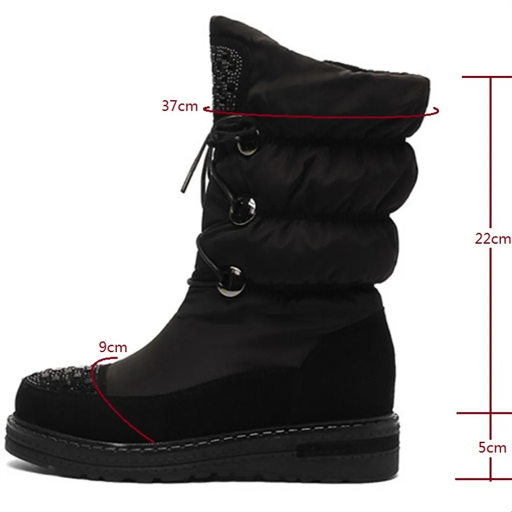 Insicre/женские зимние ботинки из коровьей замши и ткани на пуху Водонепроницаемая