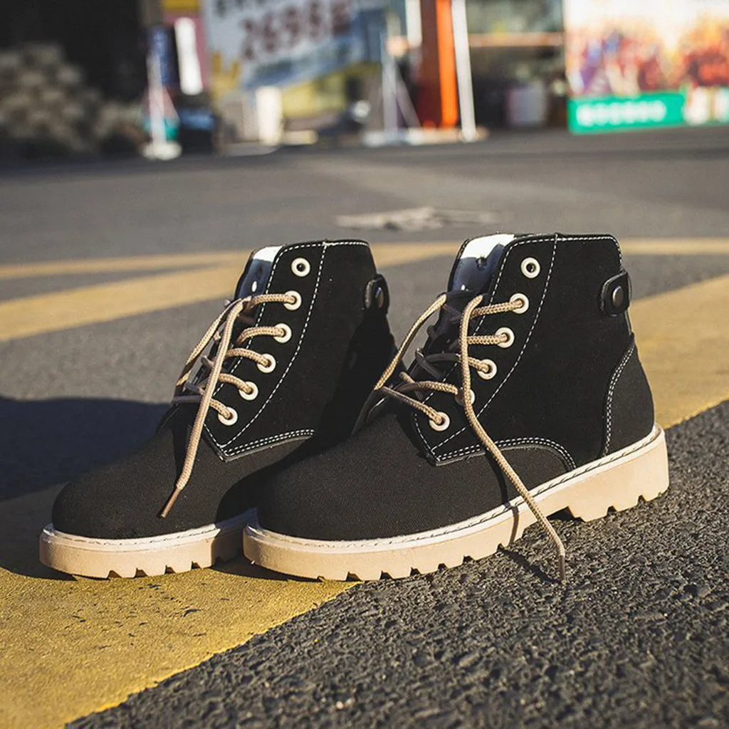 2019 г. Новые женские локомотивные ботинки модные однотонные на шнуровке с круглым