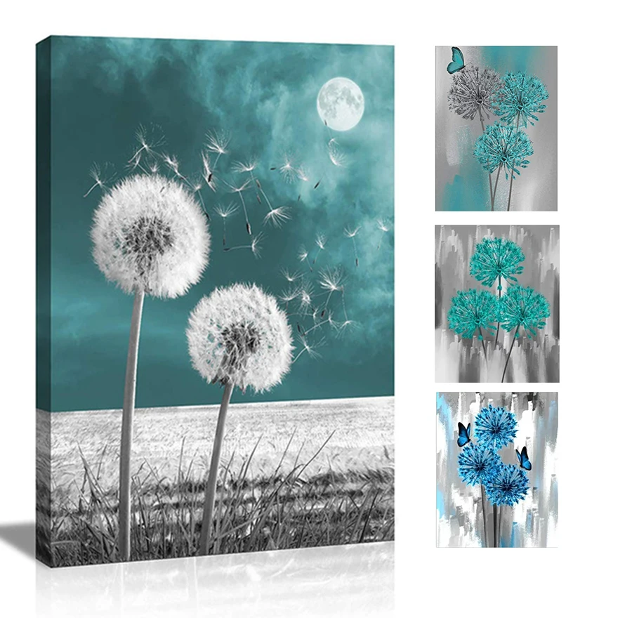 

Moon dandelion plant diamond painting diy full square round rhinestone 5d diamond embroidery sale Living Room Wall Decoration