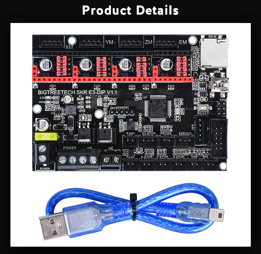 BIGTREETECH SKR E3 DIP V1.1 плата управления 32 бит рычаг для TMC5160 TMC2130 SPI TMC2208 UART для Ender 3 3D-принтер плата SKR V1.3