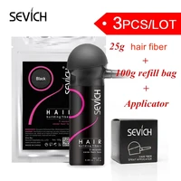 sevich 3pcslot hair building fiber styling color powder refill 100ggel 25gapplicator extension keratin thinning hair spray