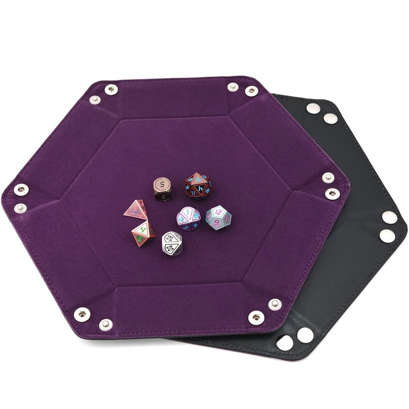Игральная кость из искусственной кожи складной шестигранный лоток W/Фиолетовый и