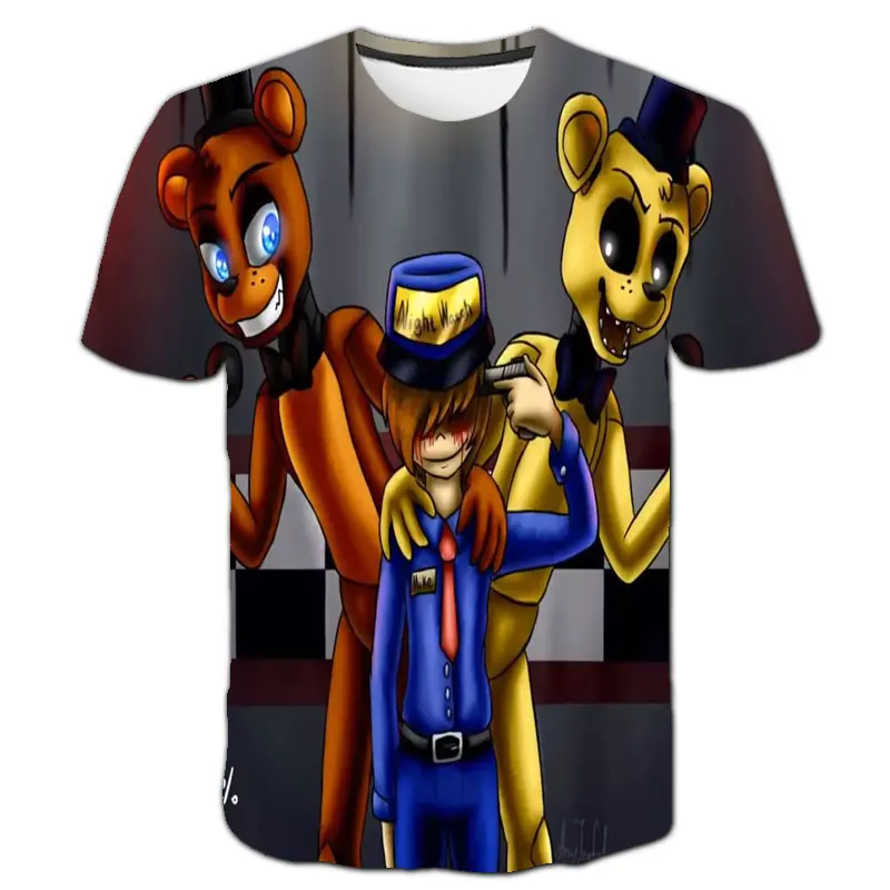 3D Футболка детская футболка высокого качества пять ночей у Фредди Одежда для