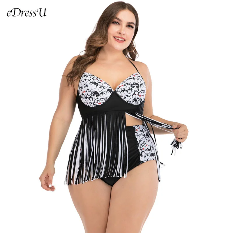 Женский купальник бикини купальники из двух частей с кисточками и высокой талией