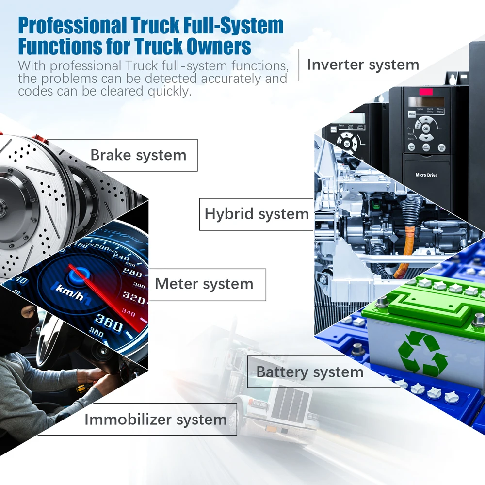 FCAR F506 Obd2 сканер для тяжелых грузовиков 2 в 1 Автомобильный ABS VCS EPB SRS передача