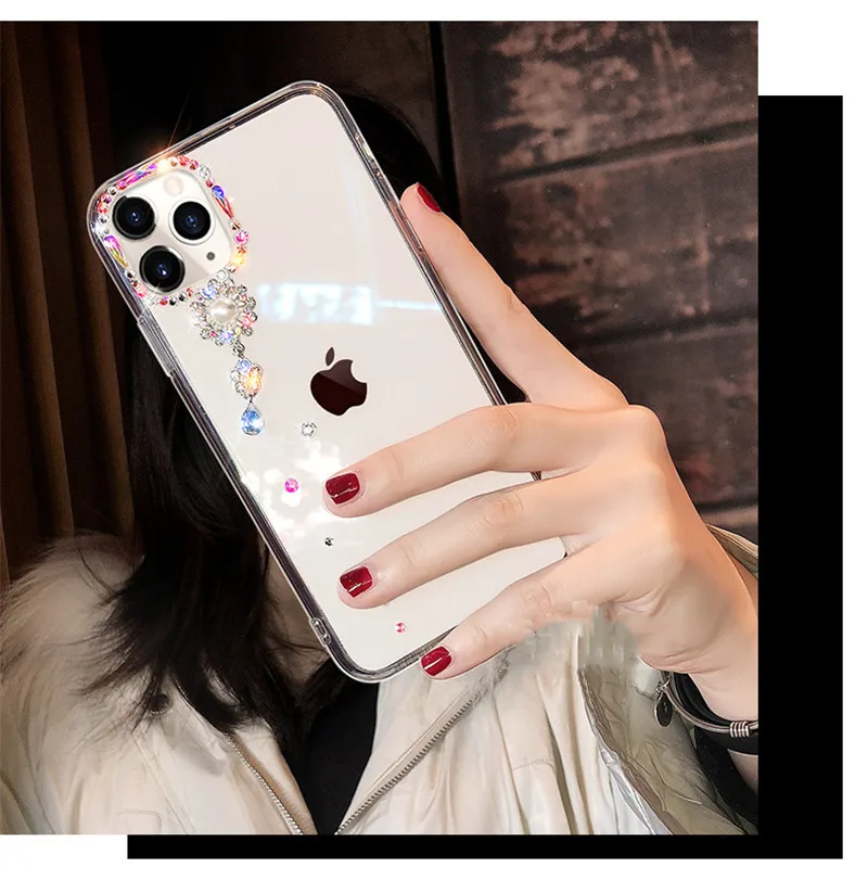 Роскошный блестящий прозрачный чехол со стразами для телефона Huawei P20 P30 P40 P50 Pro Lite