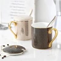 classic gold bone china mug european light luxury creative office ceramic large capacity water cup coffee cup sublimation mugs