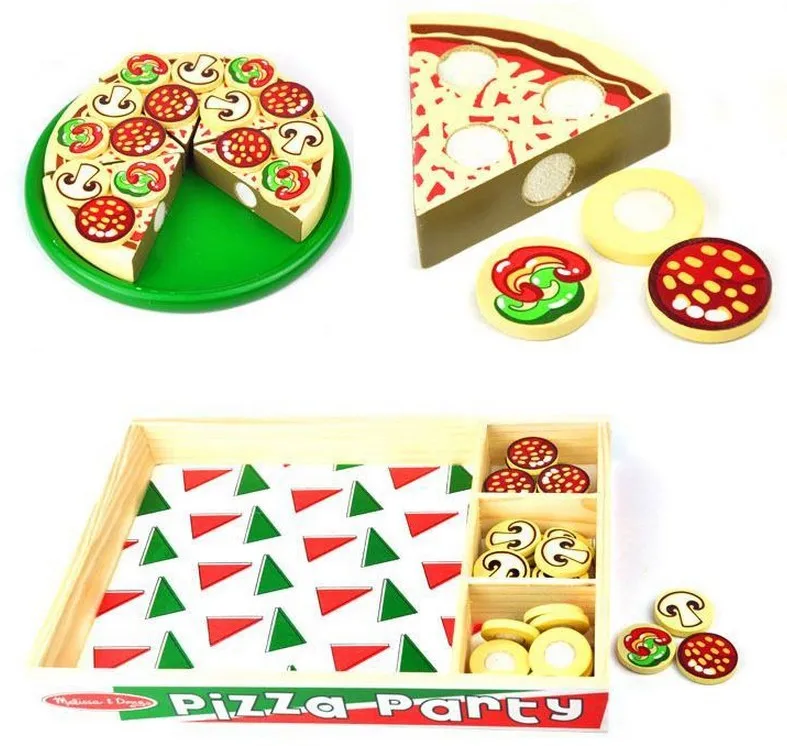 

Baby Wooden Set Large Size Pizza Kids Simulation Food Cake Kitchen Educational Toys Early Education Pretend To Play with Toys