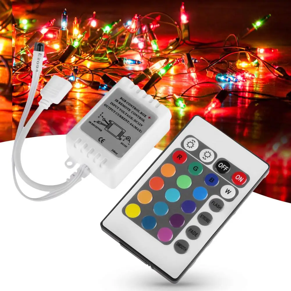 

24 Key IR Remote Controller DC 12V for RGB 5050 SMD LED Strips Wireless Light Strip Light With Colorful Module Light Box Driver