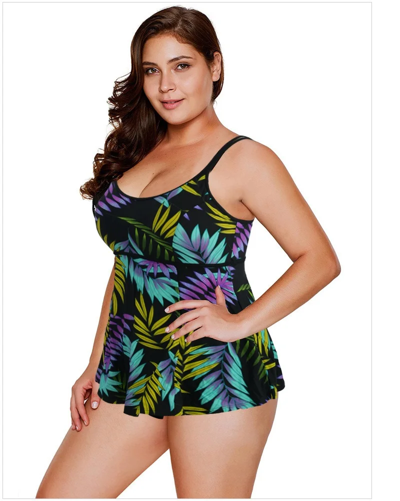 

Summer Swimsuit 2XL 3XL 4XL 5XL Big Cup Large Size One Piece Women Swimwear Backless Print Beachwear Bathing Suit