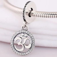 100 925 sterling silver charm new om symbol swing charm pendant fit pandora women bracelet necklace diy jewelry