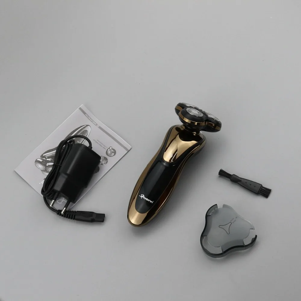 Вращающаяся профессиональная бритва перезаряжаемая моющаяся электрическая для