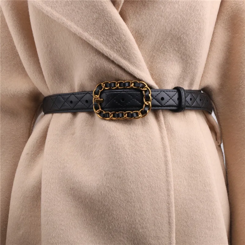 2021 Luxury Designer Women's Waist Belt Cowhide Leather Cinch Belts Female Strap Waistband Jean Pant Dress Coat Belt Decoration