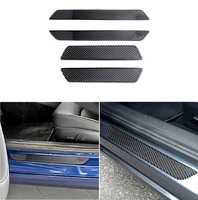 real carbon fiber front and rear door sill strip decorative stickers fit for tesla model y3 2018 2021 car accessories