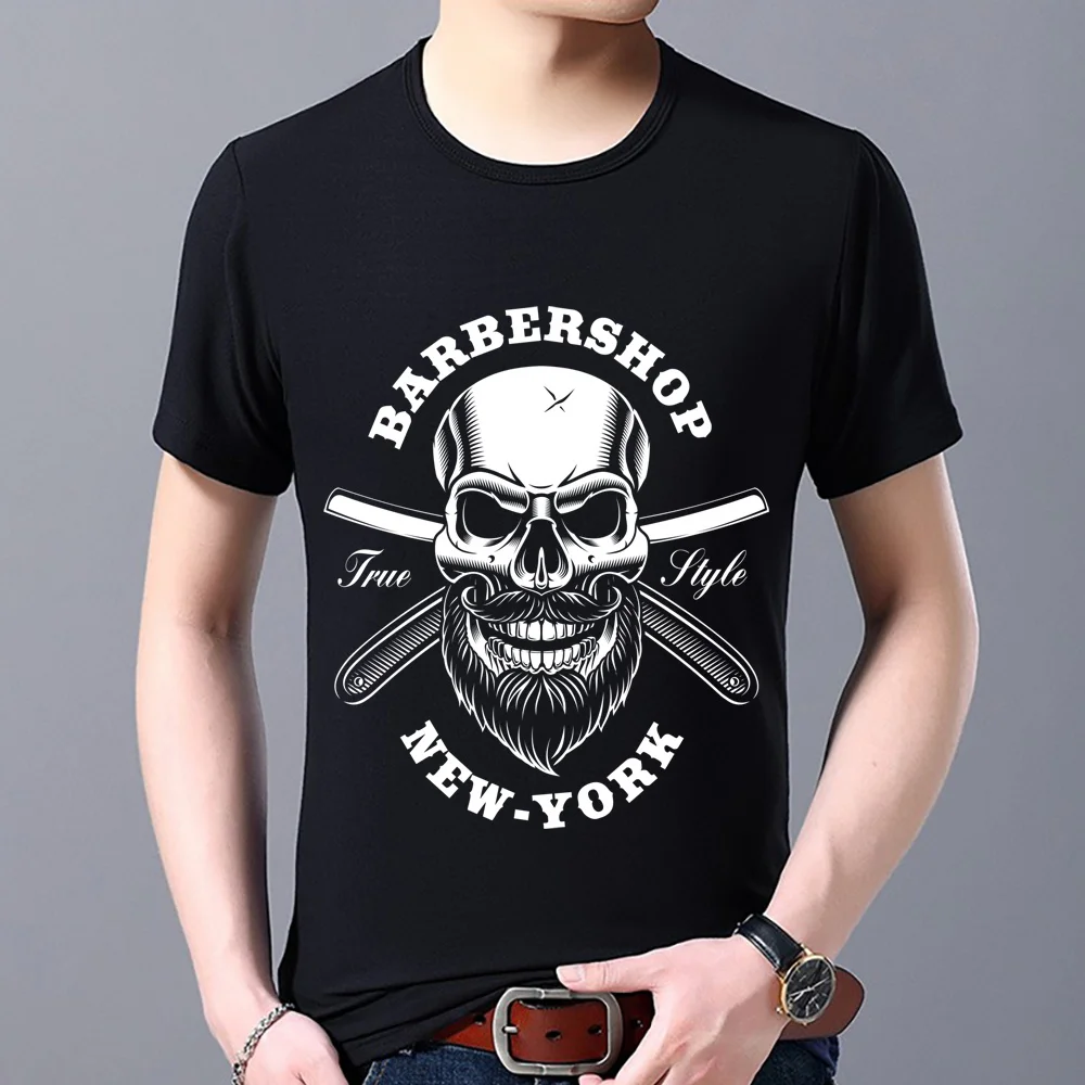 

Men's T-shirts Plus Size Summer Black All-match Print Man Tee Shirt Harajuku Style Short Sleeve Tops Male Clothes Camisetas