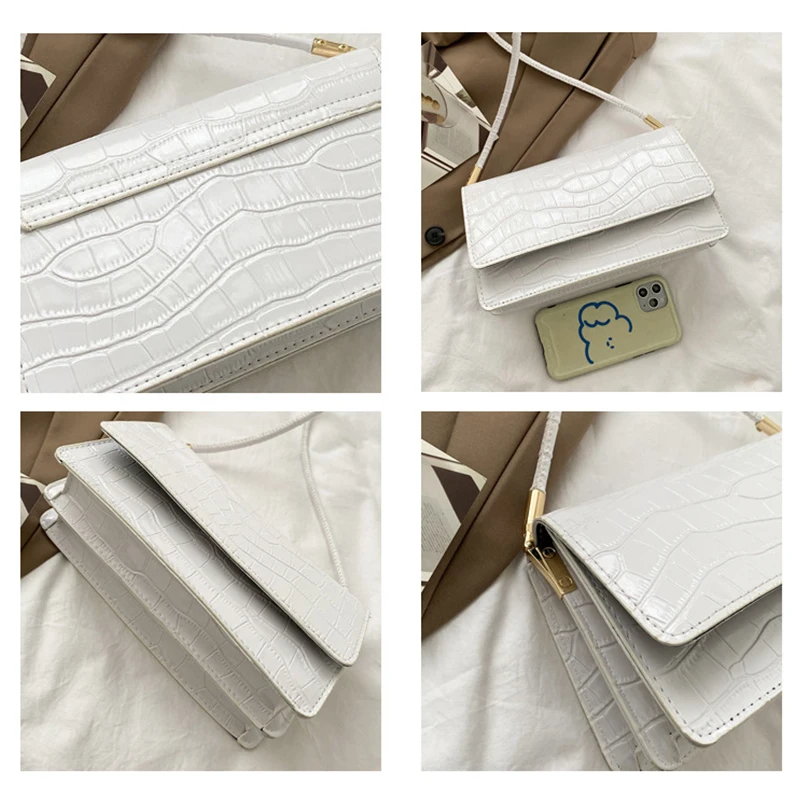 

Fashion Luxury Handbags Stone Pattern Designer Shoulder Bags for Women New Small PU Leather Underarm Bag Flap Ladies Hand Bags