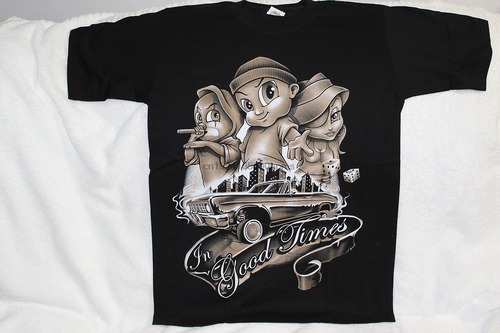 Футболка HOMEBOYS HOMIES LOWRIDER с изображением машины в хорошем времени |