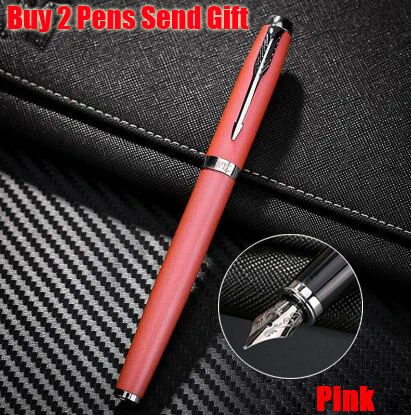 Pink Fountain Pen Классический дизайн, сонет, авторучка, офисная, офисная, роскошная, бизнес, Подарочная, металлическая ручка, 521, купить, 2 ручки, отправить подарок - Цвет: Pink Fountain Pen