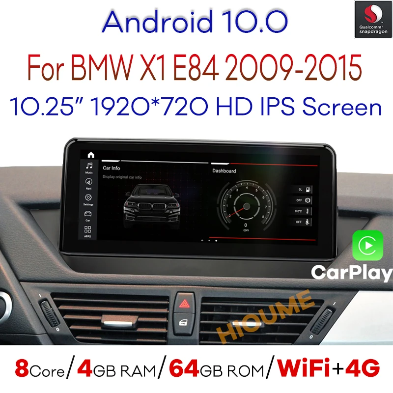 Автомобильный мультимедийный плеер 10 25 дюйма Snapdragon Android 0 GPS навигация для BMW X1 E84