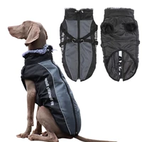 winter warm pet clothes padded large dog jacket with harness reflective strip for labrador waterproof coat outfit apparel xl 6xl